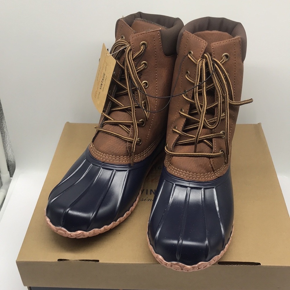 WEATHERPROOF VINTAGE Mens Navy Insulated Comfort Adam Shoes 9 M